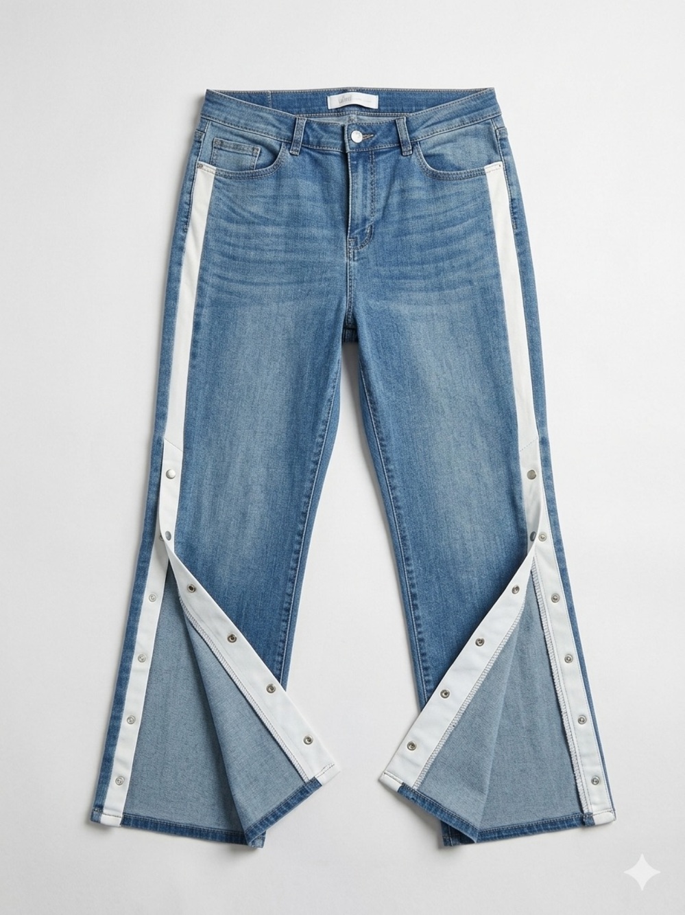 NY&C SoHo High Waist Straight Crop Snap Button Jeans 12